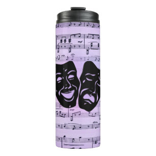 Purple Music and Theatre Masks Thermal Tumbler
