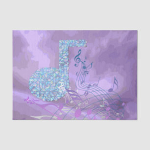 Purple Music Notes Abstract Tissue Paper/One Sheet