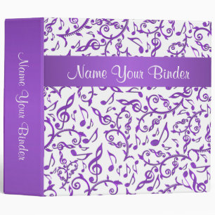 Purple Music Notes On Any Colour Binder