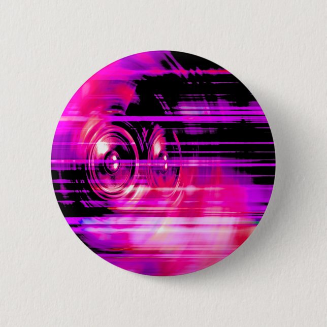Purple music speakers 2 inch round button (Front)