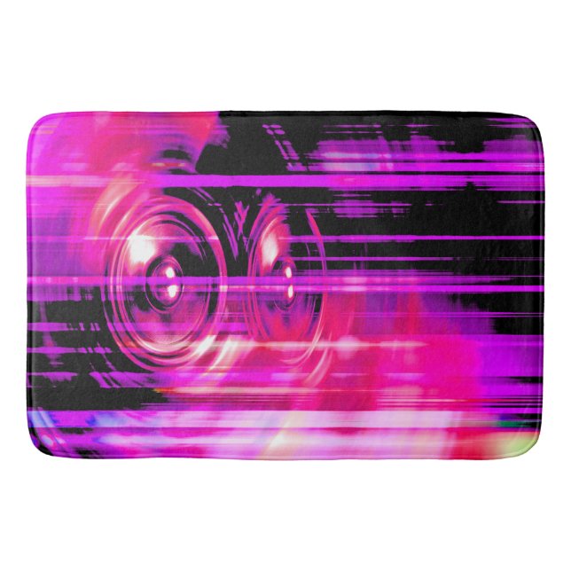 Purple music speakers bath mat (Front)