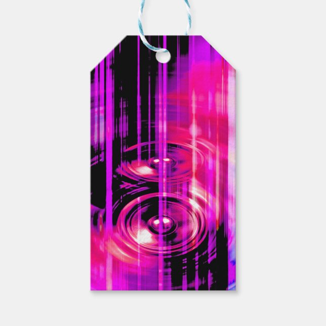 Purple music speakers gift tags (Front)
