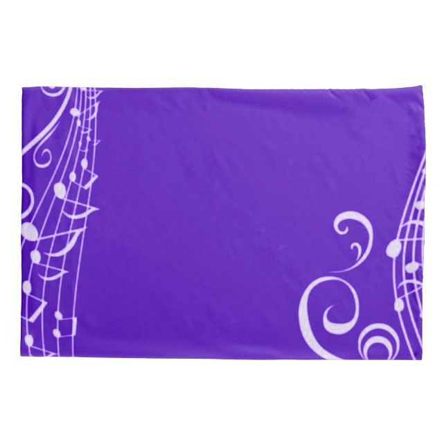Purple Musical Notes Inspiration Pillowcase (Back)
