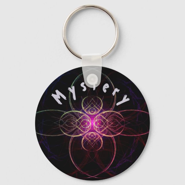 Purple Mystery Space Fractal Keychain (Front)