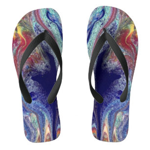 Purple mystery splash flip flops