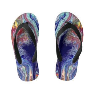 Purple mystery splash  kid's flip flops