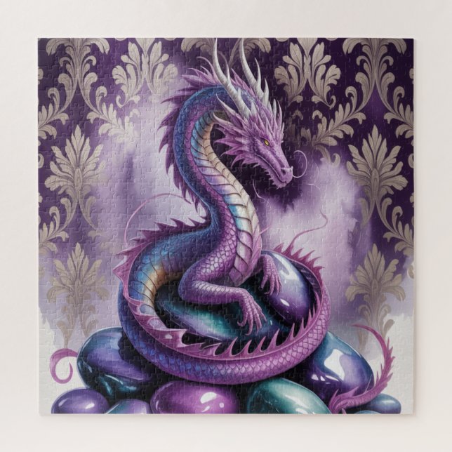 Purple Mystic Dragon Gothic Jigsaw Puzzle (Vertical)