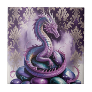 Purple Mystic Dragon Gothic Tile