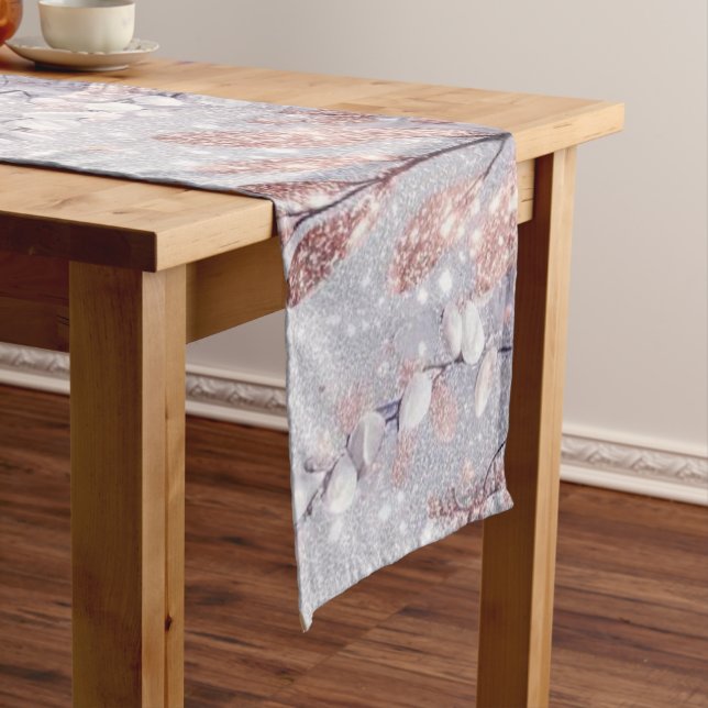 Purple Mystical Wisteria Drift Short Table Runner (In Situ)