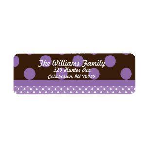 Purple n Brown Dots Address Label