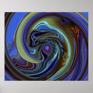 Purple N Gold Feather Abstract Poster