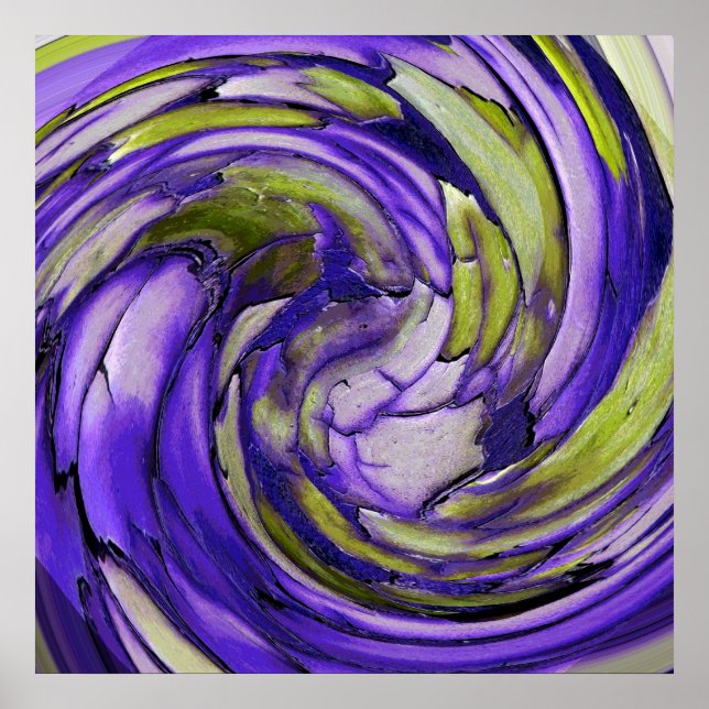 Purple N Lime Abstract Art  Poster (Front)