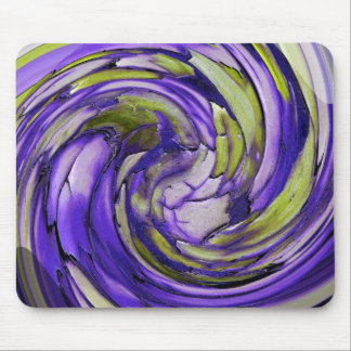 Purple N Lime Abstract Dolphin Art Mouse Pad