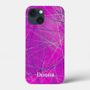 Purple n Pink Network Lines Abstract iPhone Case