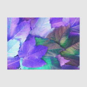 Purple N Teal Leaves Tissue Paper