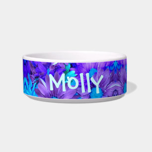 Purple N Turquoise Daisies Personalized Bowl