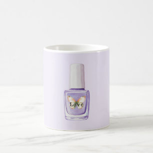 Purple Nail Polish Butterfly Love Coffee Mug