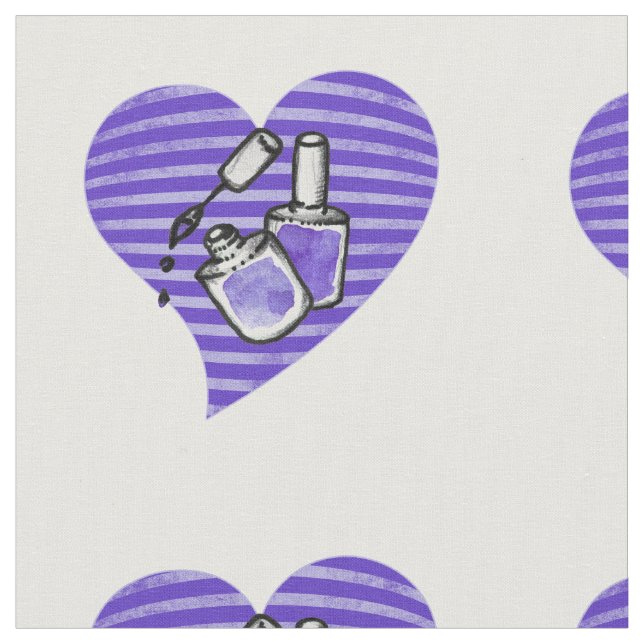 Purple nail polish love fabric (Close Up)