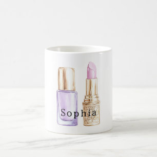 Purple Nail Polish Pink Lipstick Coffee Mug