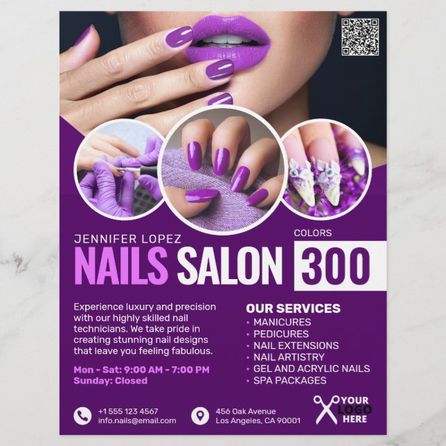 Purple Nail Salon flyer (Front)