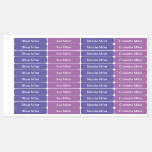 Purple name labels for school camp daycare