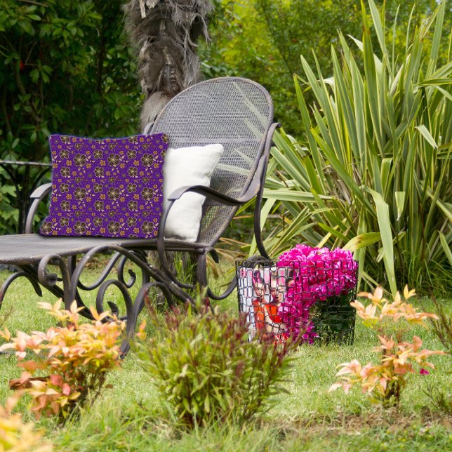 Purple Natural Brown Flowers Throw Pillow (Creator Uploaded)