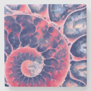 Purple Nautilus Stone Coaster