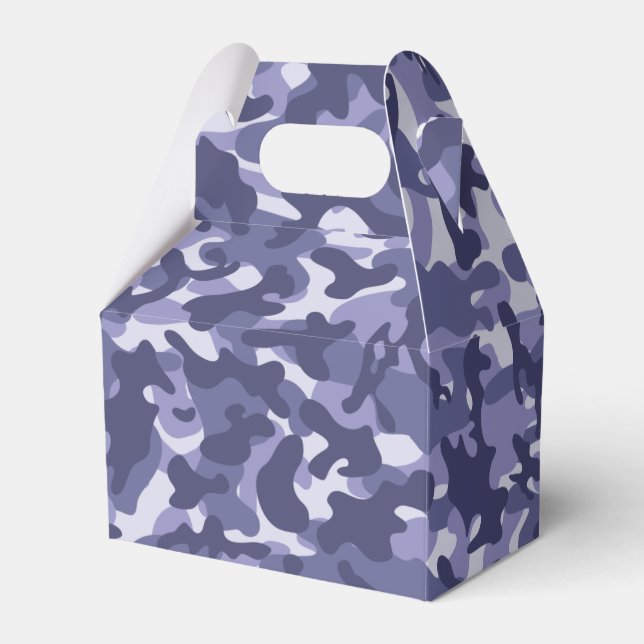 Purple Navy Camouflage   Favor Box (Front Side)