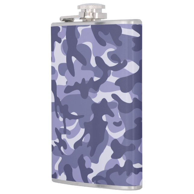 Purple Navy Camouflage  Hip Flask (Left)
