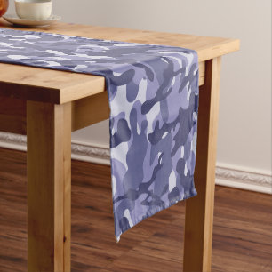 Purple Navy Camouflage  Long Table Runner