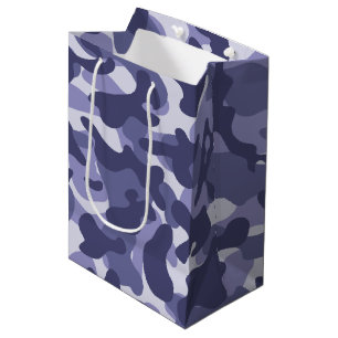 Purple Navy Camouflage   Medium Gift Bag