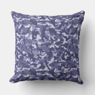Purple Navy Camouflage Throw Pillow