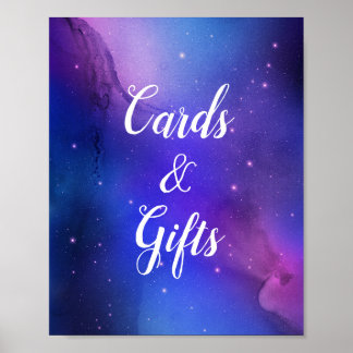Purple Nebula Celestial Art Outer Space Wedding Poster