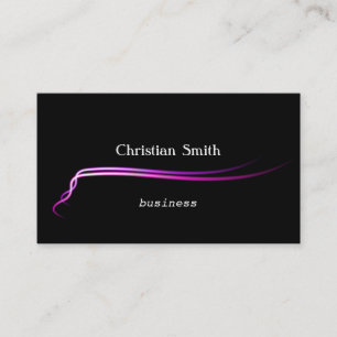 Purple Neon Line on a black background Business Card