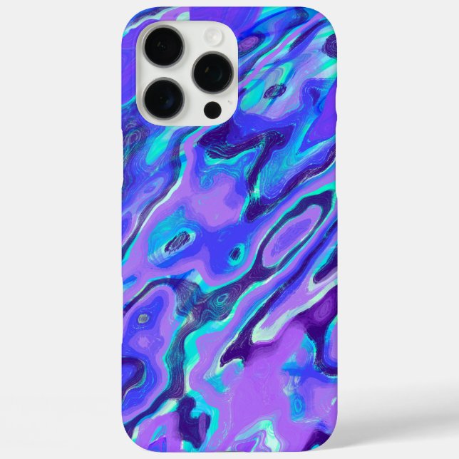 Purple Neon Marble Texture Abstract Liquid Paint Case-Mate iPhone Case (Back)