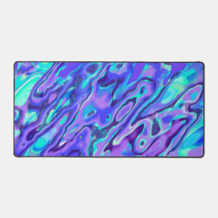 Purple Neon Marble Texture Abstract Liquid Paint Desk Mat