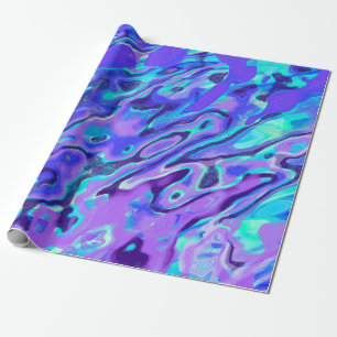 Purple Neon Marble Texture Abstract Liquid Paint Wrapping Paper