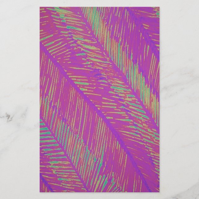 Purple Neon Palms Stationery (Front)