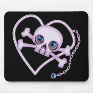 Purple Neon Skull Mouse Pad