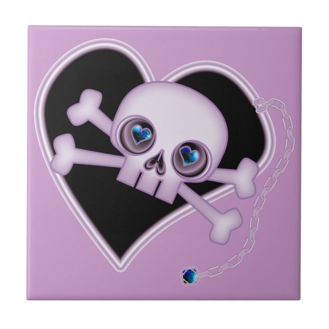 Purple Neon Skull Tile (Front)