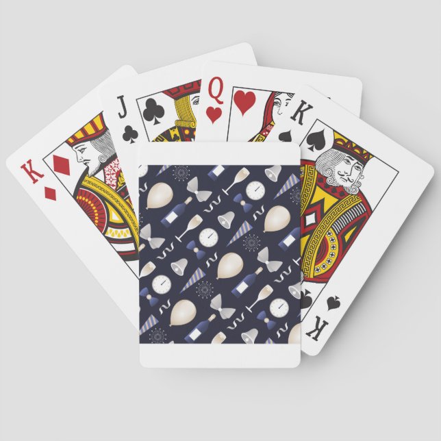 purple new years day playing cards (Back)