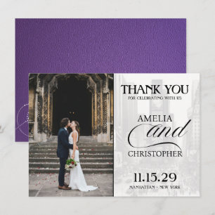 Purple New York City Passport Thank You Card