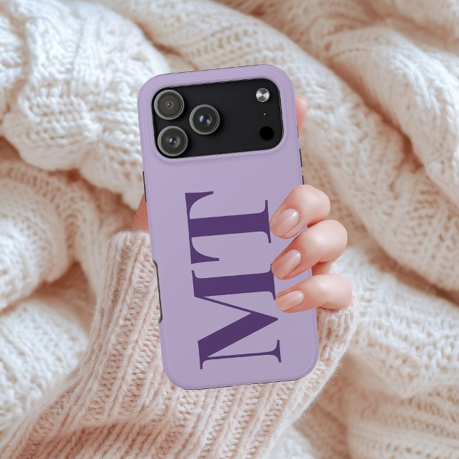 Purple Newlyweds Wedding Anniversary Initial Name (Personalized Name Initial Phone Case – Bridesmaid Proposal Gift | Gift for College Student)