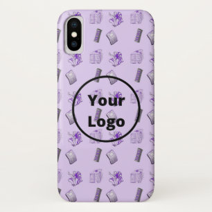 Purple newspaper business pattern Case-Mate iPhone case