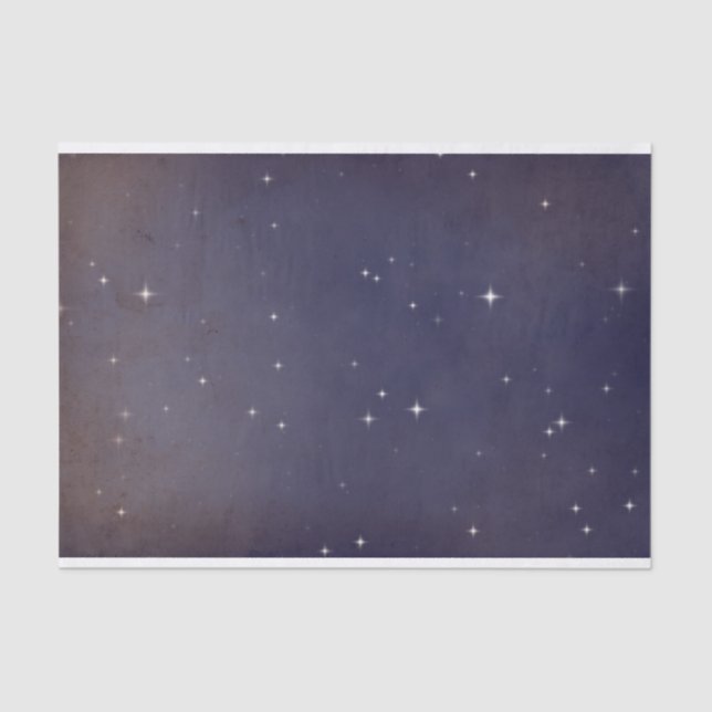 Purple night sky galaxy stars faded tissue paper (Front)