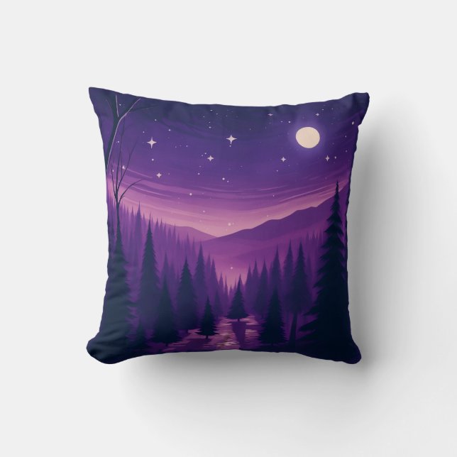 Purple Night Throw Pillow (Front)