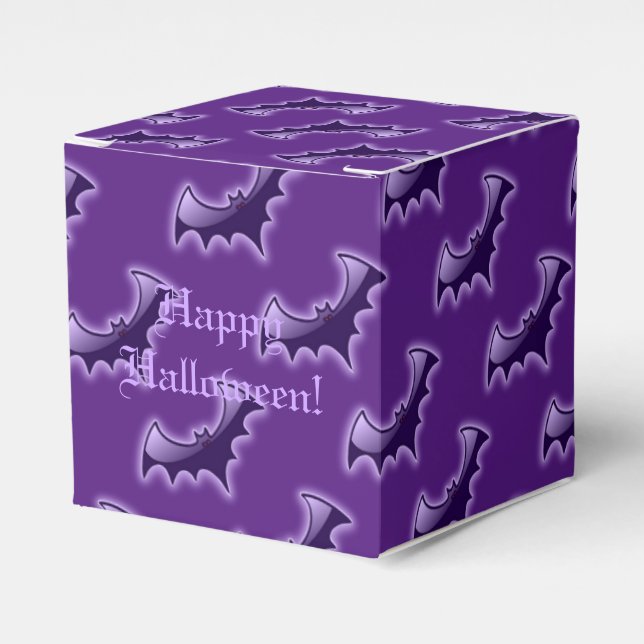 Purple Night Wing Bats Cube Favour Box (Front Side)