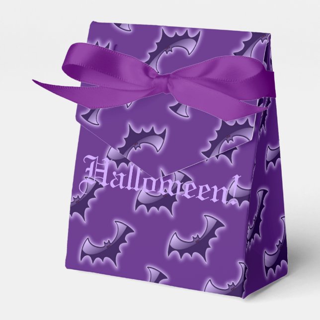 Purple Night Wing Bats Tent Favour Box (Front Side)
