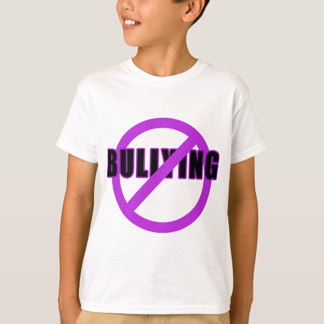Purple NO BULLYING T-shirts and Buttons (Front)