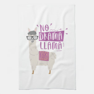 Purple No Drama Llama Kitchen Towel